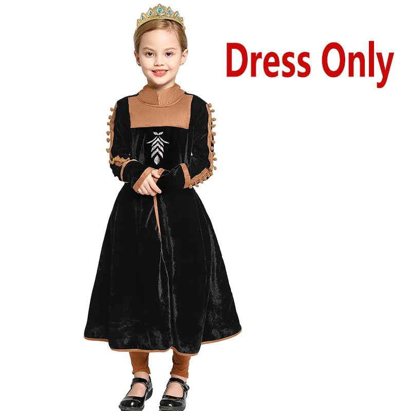 Elsa Anna 2 Dress Girls Princess Carnival Party Halloween Cosplay Costume Snow Queen Vestido Children Clothing For 2-12 Years