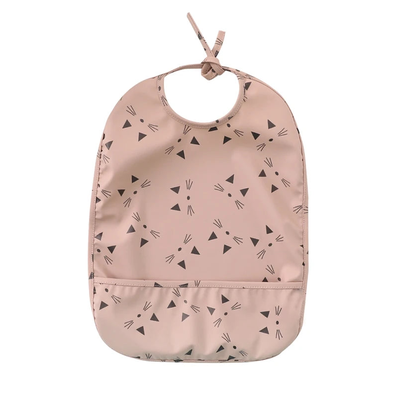 Let's Make Bib with Pocket Baby Stuff Children Accessories Feeding Drawing Apron Waterproof Adjustable Cute Print Bibs