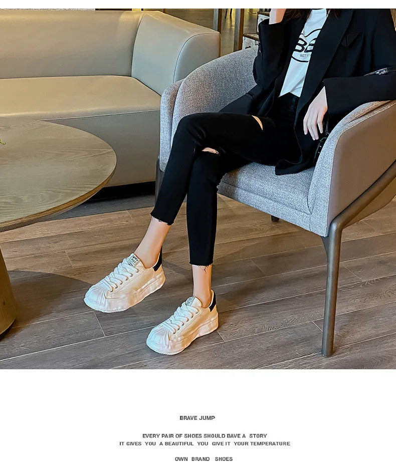 Black Canvas Shoes Woman Vulcanize Shoes Ladies Sneakers Shoes for Women 2025 Platform Sneakers Casuales Trainers Sneakers Women