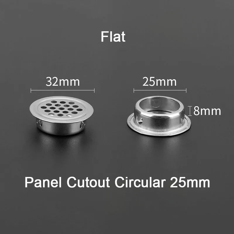 1/2/5/10pcs Stainless Steel Circle Air Vent Grille Cover Wardrobe Cabinet Mesh Hole Ventilation Plugs 19mm 25mm 35mm 53mm