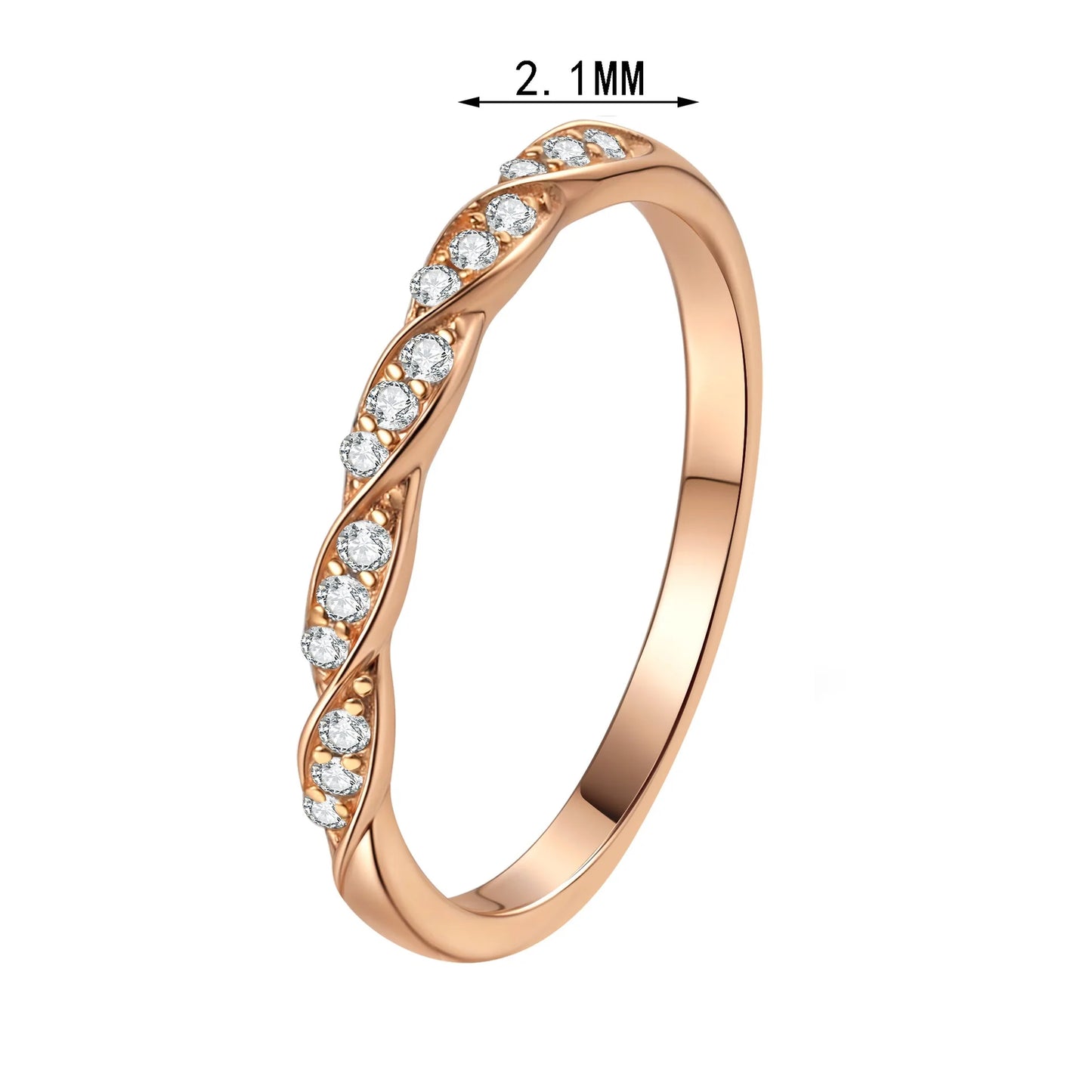 Elegant Iced Out VVS1 Round Brilliant Cut Moissanite Ring  925 Sterling Silver Champagne Gold Plated 0.12CT Engagement Ring