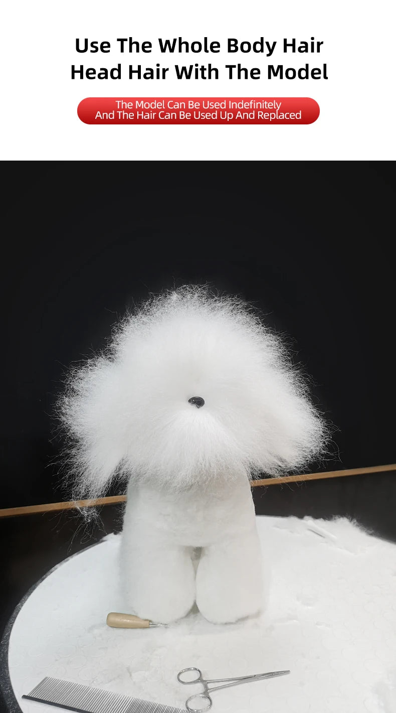 Pet Simulation Hair Beauty Practice Dog Standard Teddy Whole Body Fake Hair Only Pet Grooming Trimming Practice with Model Dog