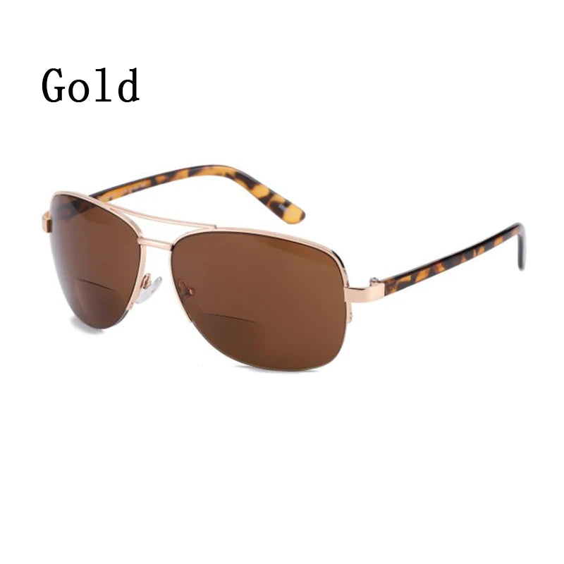 New Semi Rim Bifocals Pilot Reading Glasses Women Men Look Near Far Presbyopia Sunglasses Double Beam Hyperopia Eyeglasses Gafas