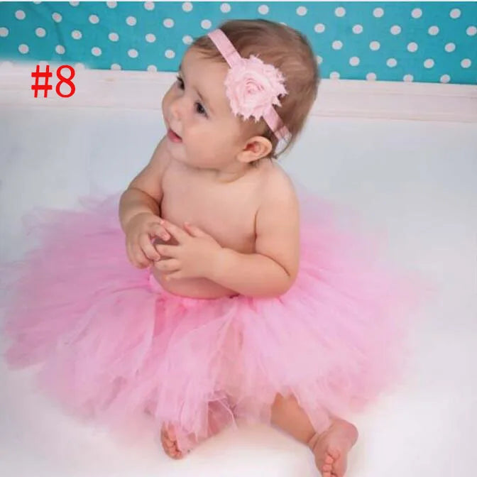 Pale Pink Baby Tutu Skirt and Headband Set Newborn Photography props Infant Cake Smash Tutus Outfit Shower Gift