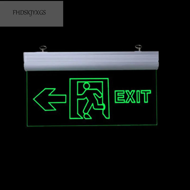 Exit Led Light  Ac110/220V Green Emergency Exit Sign Light Fire Safety Indicator Warning Lamp For Bulb Hotel Mall Public Place