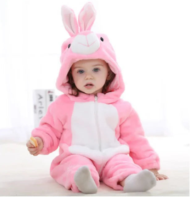 Baby Kigurumi Penguin Lion Cat Animal Cosplay Costume Winter Plush Jumpsuit for Toddler Boys 1 to 2 3 4 Years Baby Girl Outfits