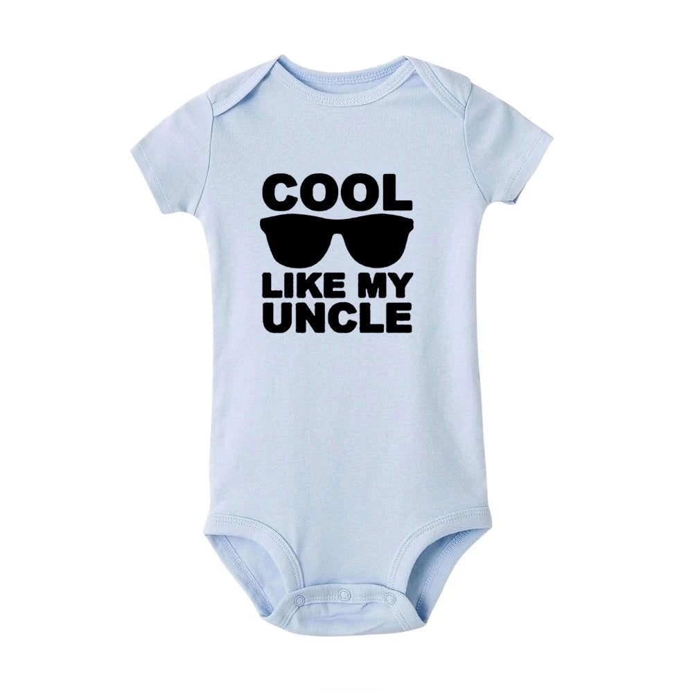 Cool Like My Uncle Newborn Baby Short Sleeve Romper Toddler Girl Boy Summer Clothes Ropa Outfit Infant Girl Clothes Best Present