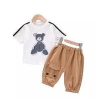 Children's Suit 2023 Fall And Winter Padded Thickened Leisure Boys And Girls New Letters ABC Kids Suit 2-7 Years Old