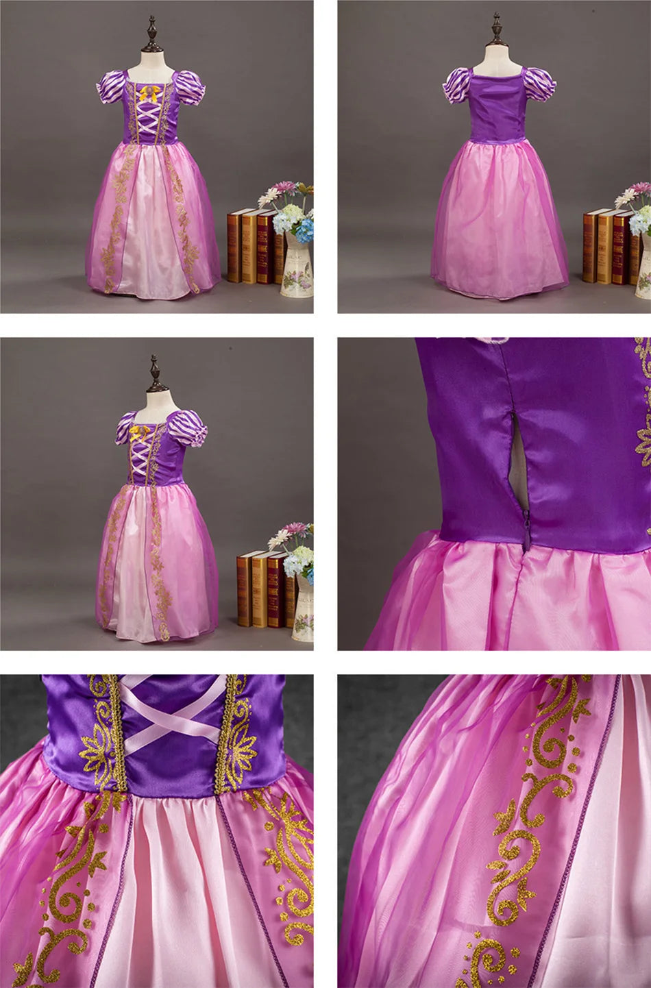 Kids Princess Costume Children Elsa Anna Rapunzel Mermaid Ariel Fancy Dress Girls Carnival Pageant Halloween Party Clothes