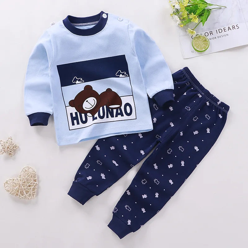 2024 New Spring Autumn Cotton Children's sets Baby Boy girls Clothes Clothing Suit 0-3 year