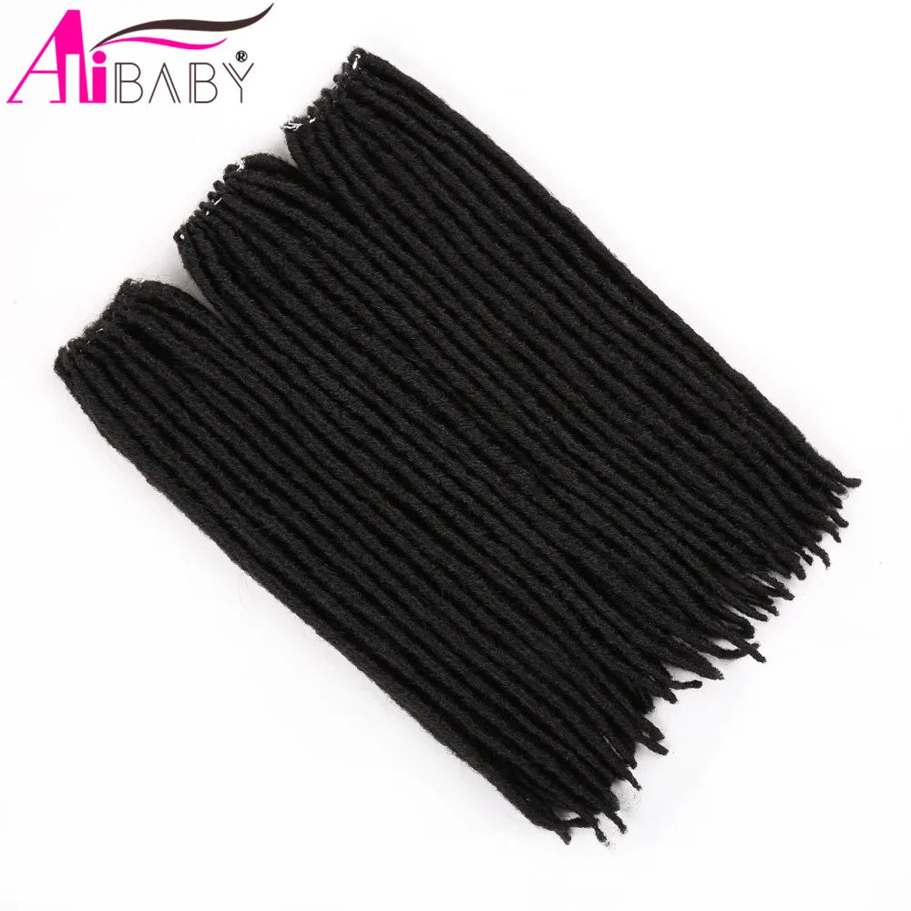 18Inch Faux Locs Crochet Hair Straight Gypsy locs Synthetic Crochet Braiding Hair 18 Stands/Pack Ombre Hair Extensions Alibaby