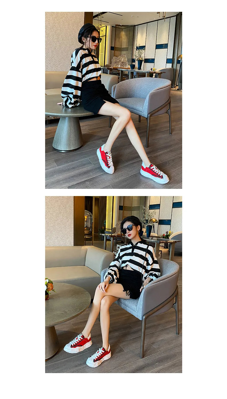 Black Canvas Shoes Woman Vulcanize Shoes Ladies Sneakers Shoes for Women 2025 Platform Sneakers Casuales Trainers Sneakers Women