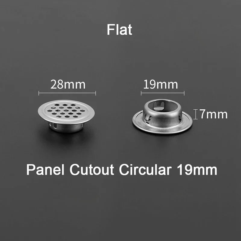 1/2/5/10pcs Stainless Steel Circle Air Vent Grille Cover Wardrobe Cabinet Mesh Hole Ventilation Plugs 19mm 25mm 35mm 53mm