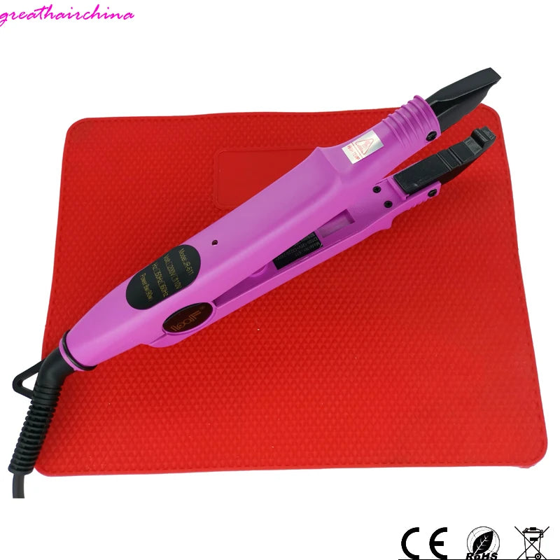 L-611 Hair Extension Iron Constant Heat Keratin Fusion Connector 500°C Heat Insulation Silicone Pad Hairdresser Tool Gift