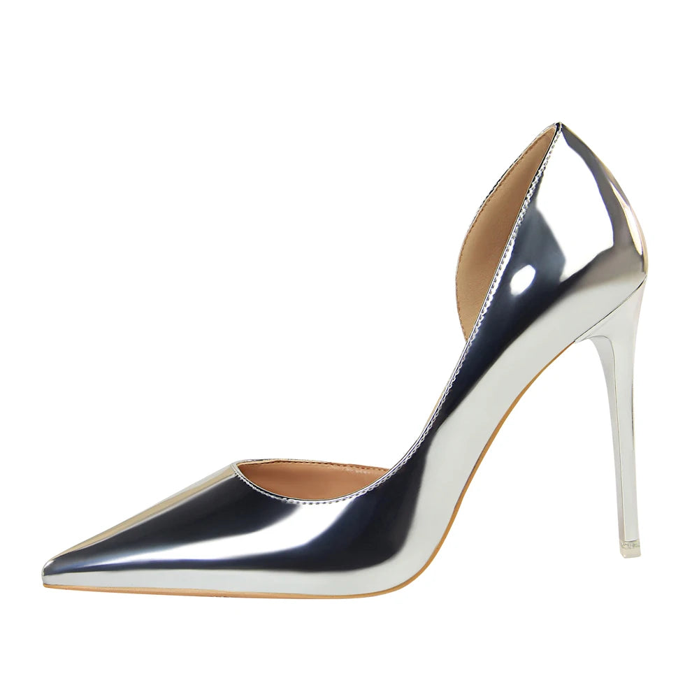 European and American Style Luxury High Heels Shoes for Women With Metal Heels Ladies Heels Shoes Fashion Wholesale