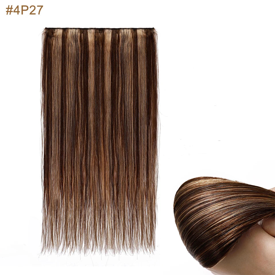S-noilite 1Piece In 5clips 100% Human Hair Extensions Straight Brazilian Light Dark Brown #1B #4 #6 #613 Blonde Non-Remy 40g-60g