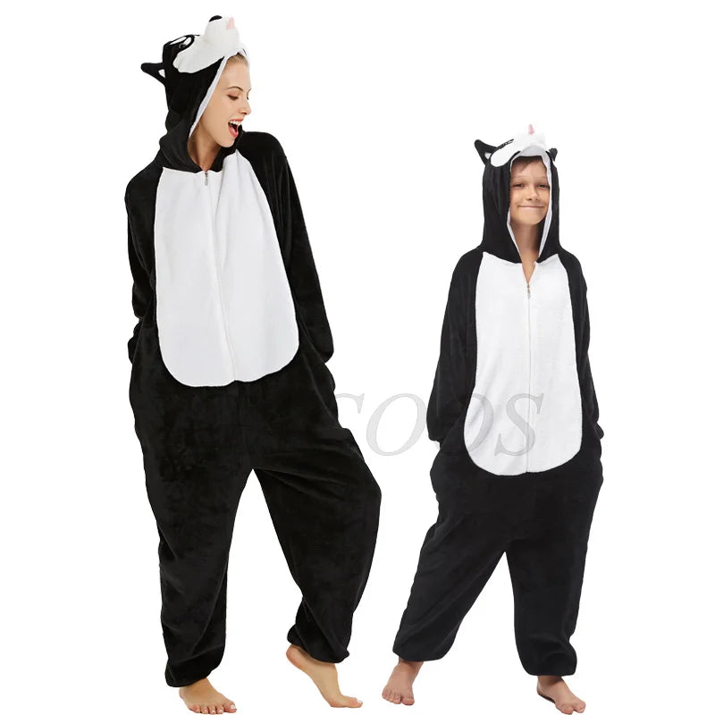 New Animal Unicorn Pajamas Adults Winter Sleepwear Kigurumi Wolf Panda Unicornio Pyjamas Women Onesie Anime Costumes Jumpsuit