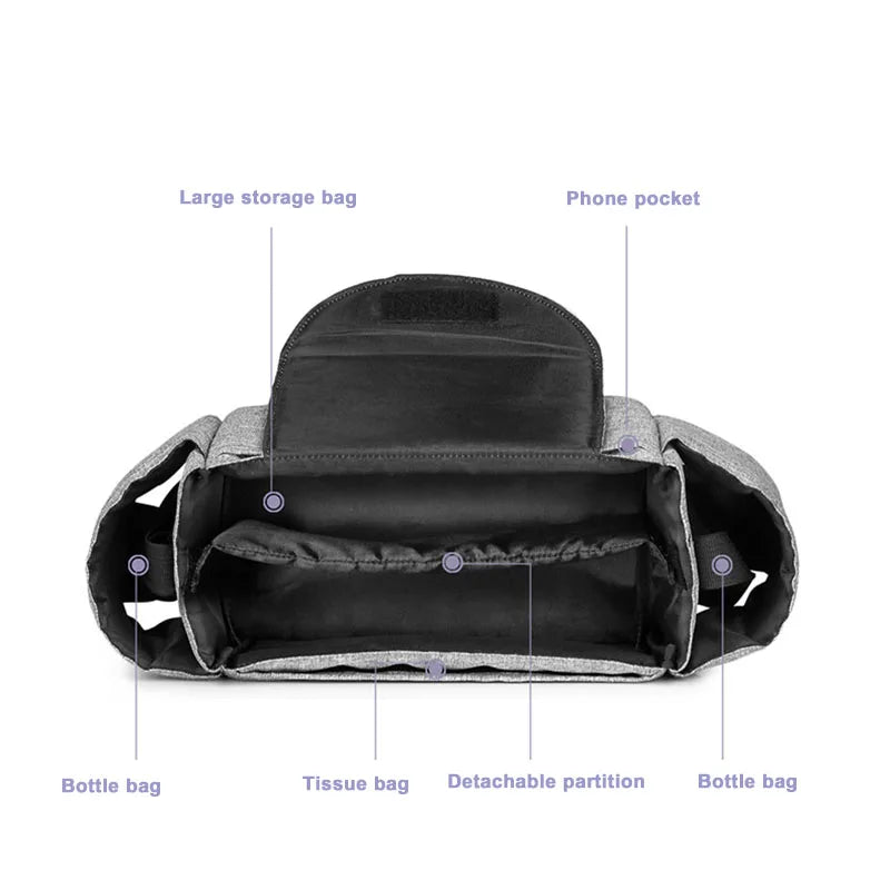 Baby Stroller Organizer Cup Holder Stroller Bag Baby Car Bag Trolley Bag Large Capacity Travel Baby Stroller Accessories