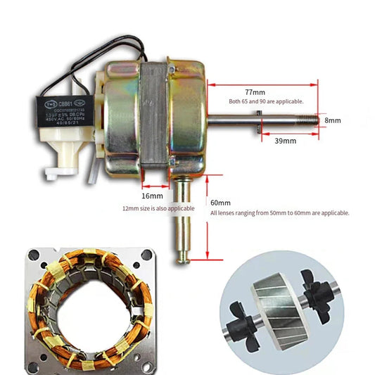 High Performance Fan Motor With 3 Adjustable Speeds For Table/Floor Fans Industrial Automation Control & Accessories