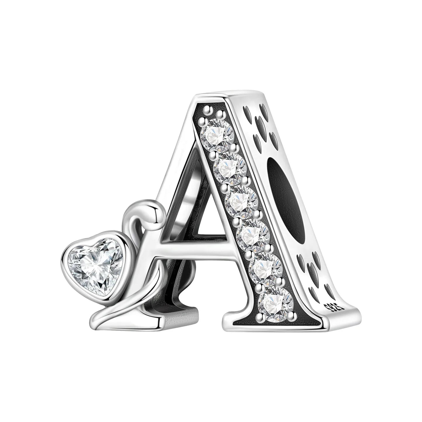 2026 New 925 Sterling Silver Zircon Scroll Grass Pattern 26 Letter Bead Charms for Women Fit DIY Bracelet Necklace Jewelry Gift