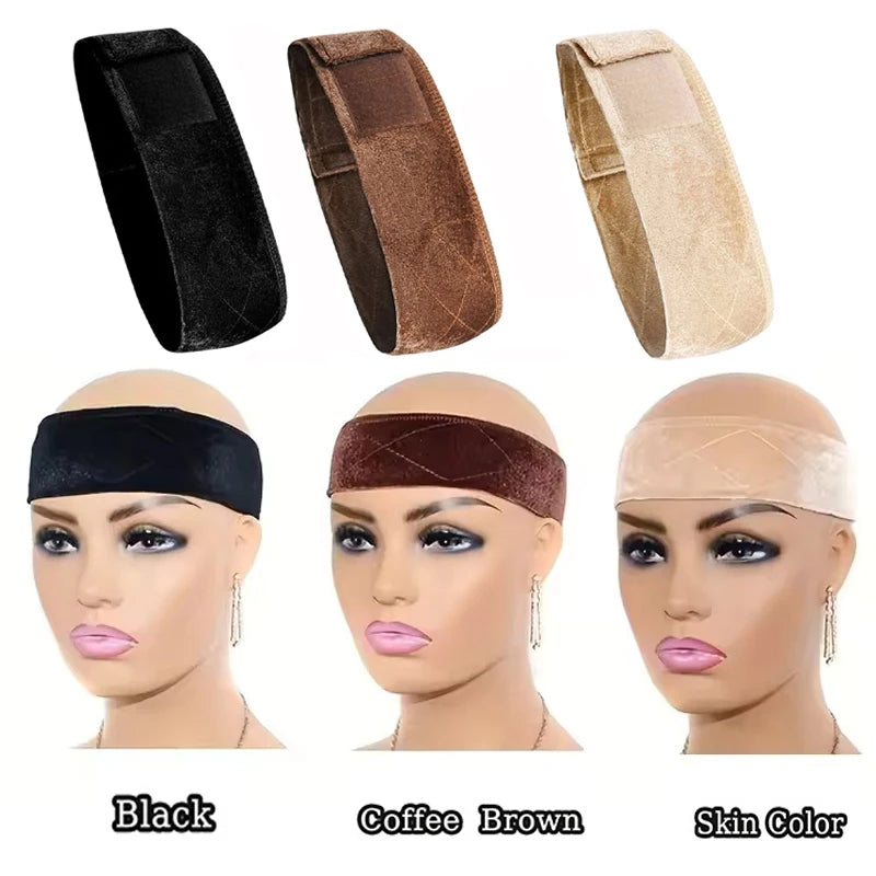 Velvet Wig Grips Headband Adjustable Grip Headbands For Lace Frontal Wigs Non-slip Soft Velvet Wig Grips Headband To Hold Wig
