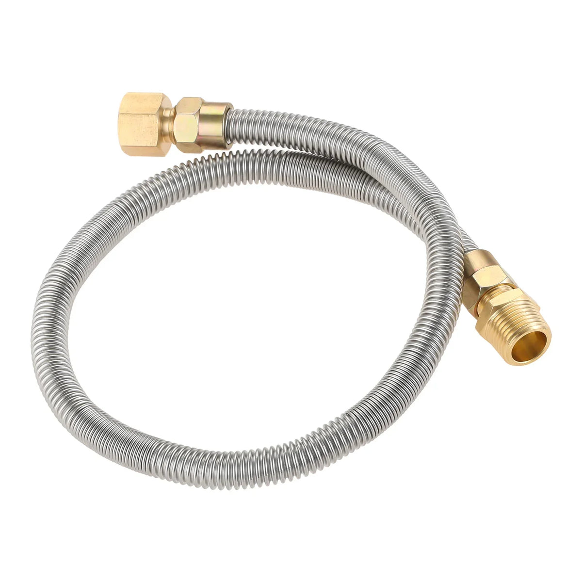 1pc Propane Fire Pit Corrugated Hose Tube Stainless Steel 24" Corrugated Pipe +Adapters 1/2" NPT Male/Female Strove 3/8" Connect