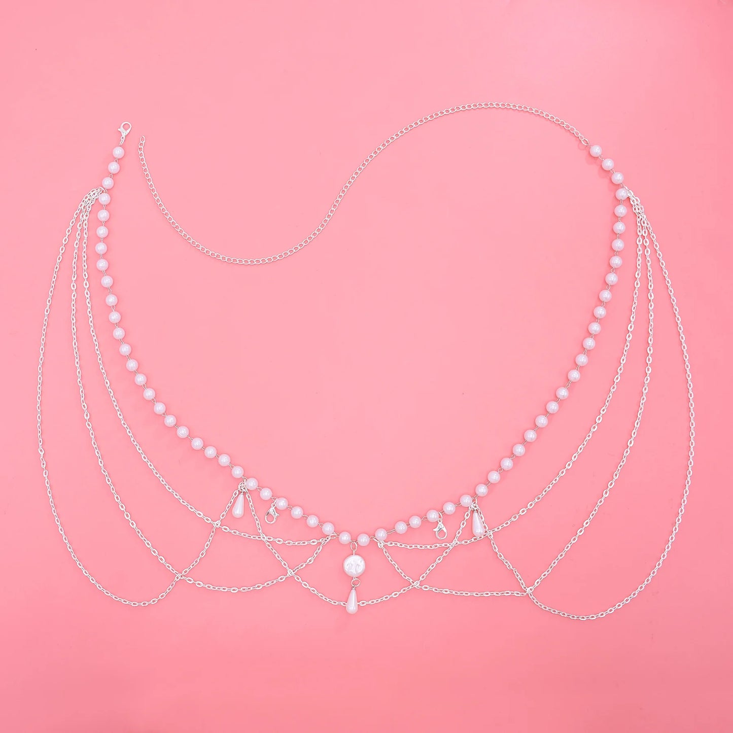 Sexy Waist Chain Belt Multi Layered Imitation Pearl Belly Body Chain Fashion Trendy Jewelry For Women Festival Party Accessories
