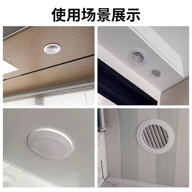 Various Shapes 75/100/125/150/200mm Round Ducting Ventilation Cover Air Vent Extract Valve Grille Adjustable Wall Vent Covers