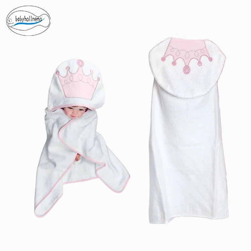 100% Cotton Terry Baby Bathrobe Towel  Cartoon Hooded Skin-Friendly Soft  Absorbent Machine Washable All Season for Toddler 0-3Y