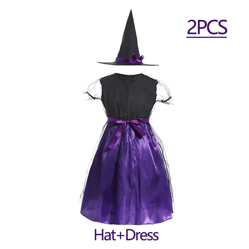 Halloween Costume for Girls Dress Scarlet Witch Vampire Devil Ghost Bat Carnival Party Dress Up  Kids Cosplay Clothes