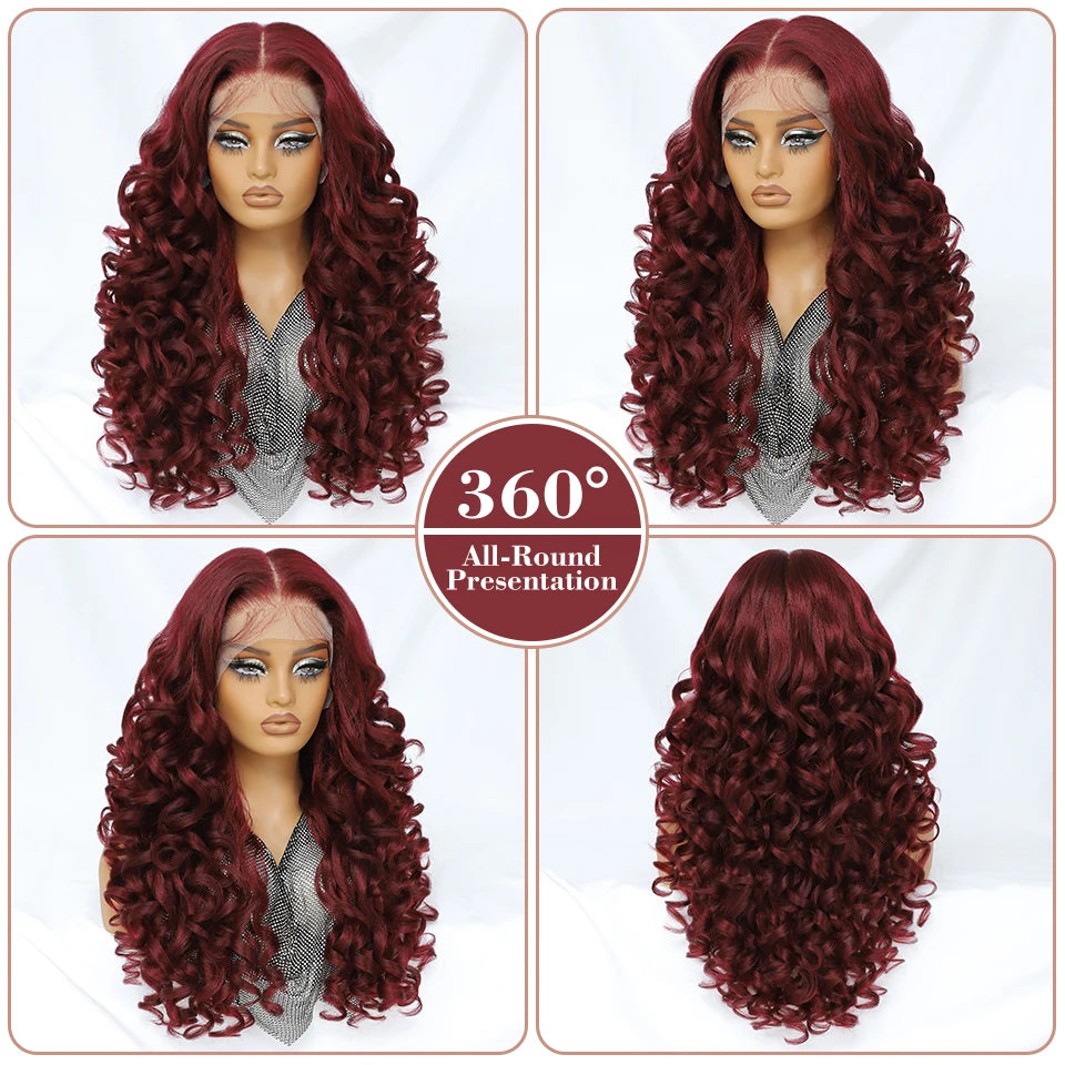 Lace Frontal Wigs 13X6 Synthetic Curly Lace Frontal Wigs With Bangs For Afro Women Pink Blonde Women Wigs With Baby Hair Latisha