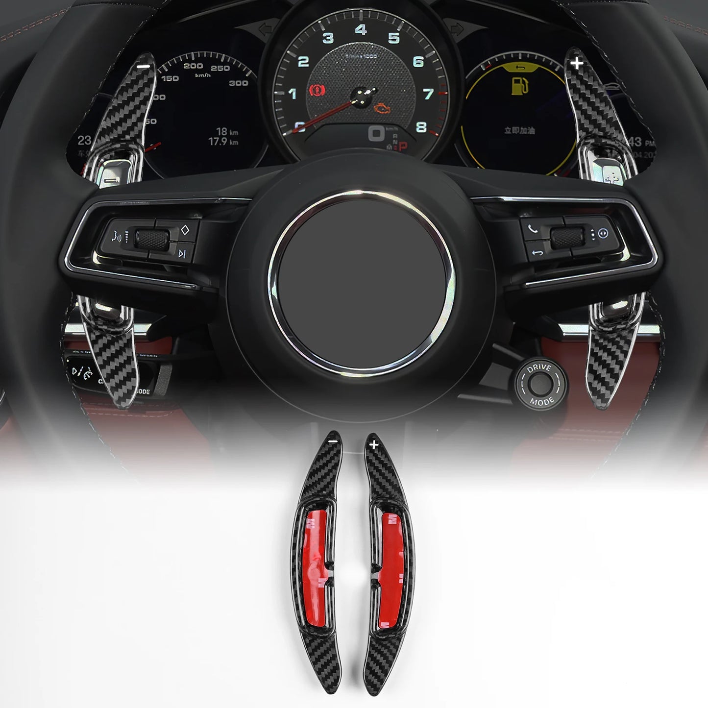 Car Steering Wheel Shift Paddles Shifter Carbon Fiber Gear Plate For Porsche Taycan Panamera Macan 911 992 Interior Trim
