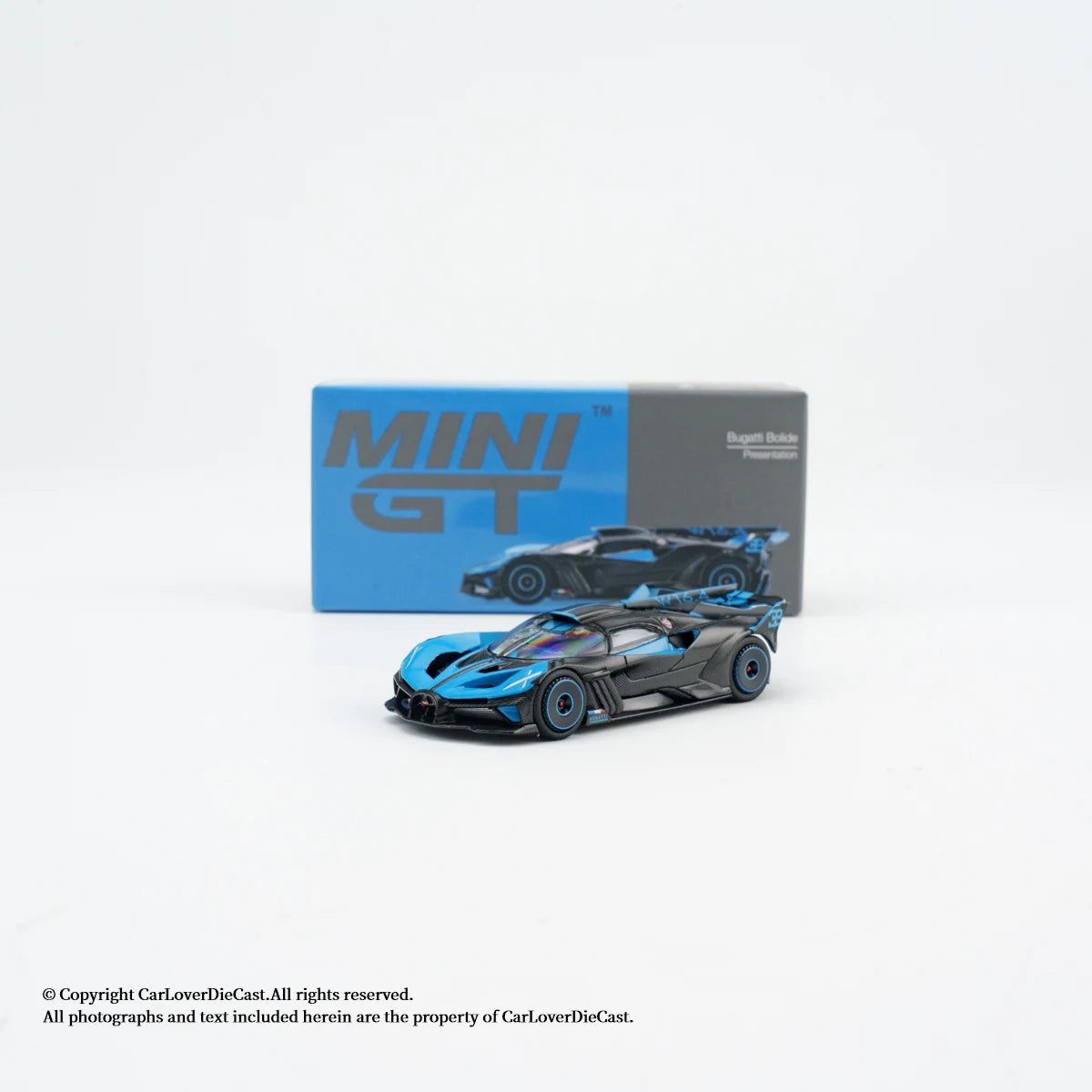 MINIGT 1:64 Bugatti Bolide Presentation Alloy Diecast Car Model Collection