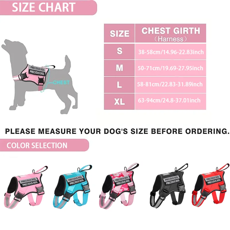 Dog Harness Reflective Breathable and Adjustable No-Pull Dog Vest Harness for Small Medium Large Dogs