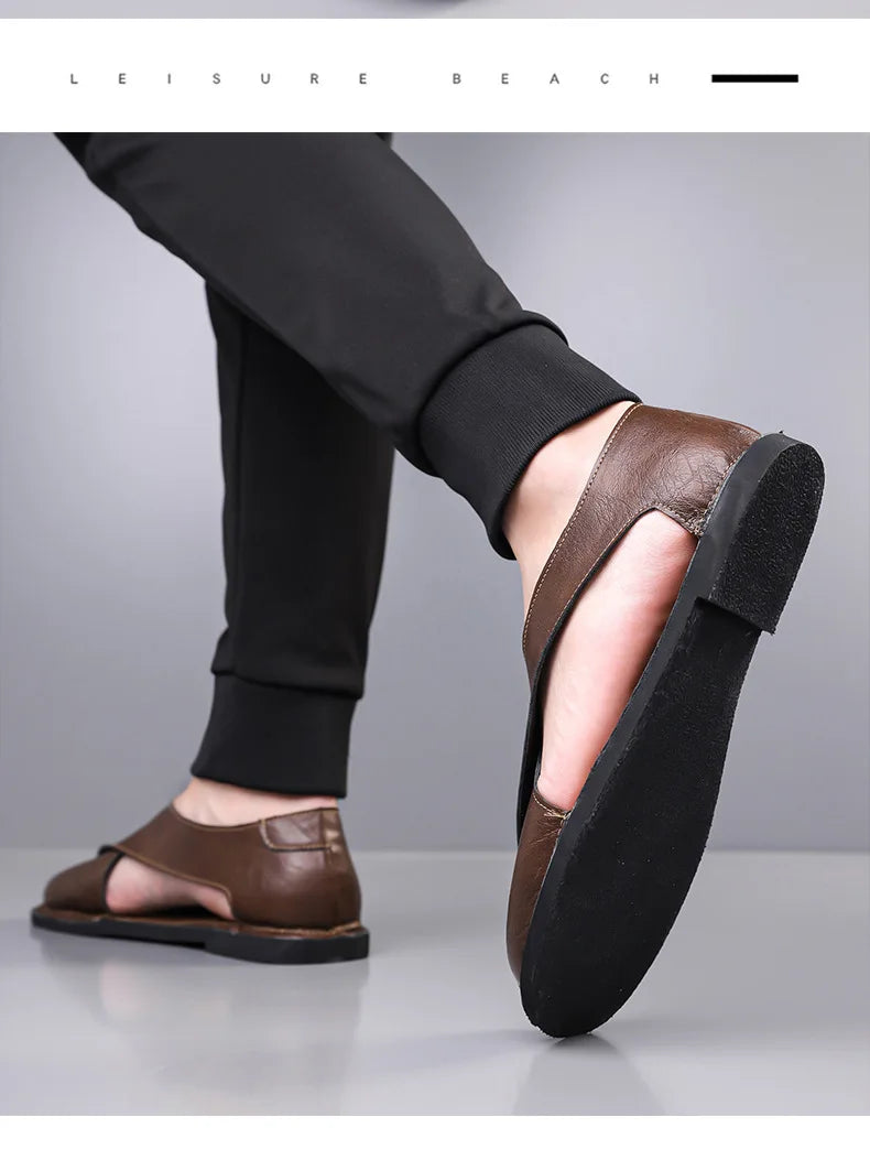 Men's Casual Sandal Retro Roman Style 2025 Summer Fashion Trend Hollow Breathable Comfortable Lightweight Outdoor Beach Sneakers