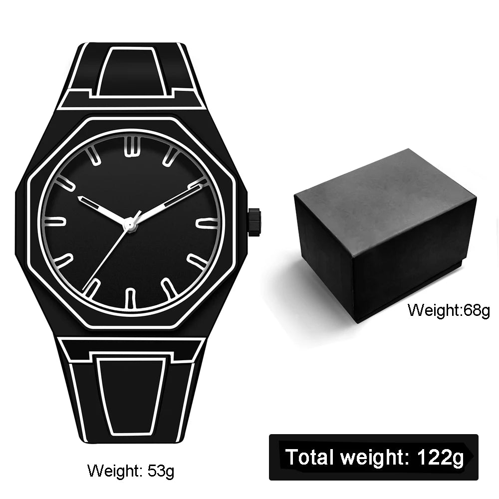 SHUAIKE 1142-14 Creative Fashion Sports and Leisure Style Lightweight Waterproof Sketching Quartz Watch for Men and Women