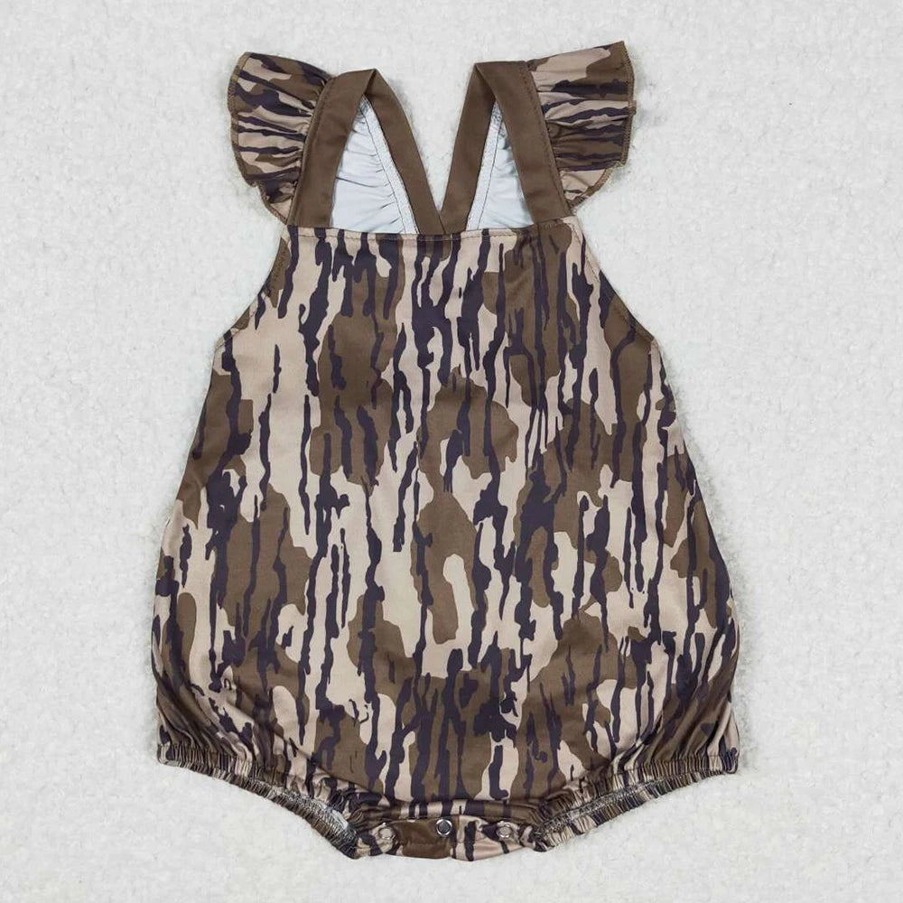 Hot Sale Kids Designer Clothes Boys Camo Branches Short Sleeve Rompers Boutique Infant Baby Boys Rompers Toddler Boy Jumpsuits