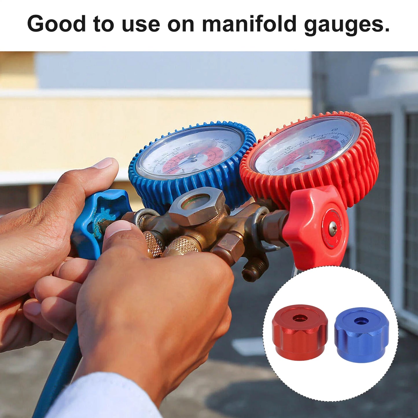 2pc Faucet Handles Manifold Gauges Knob Round Wheel Tap Handle Aluminum Alloy For Air Conditioner Diverter Meter