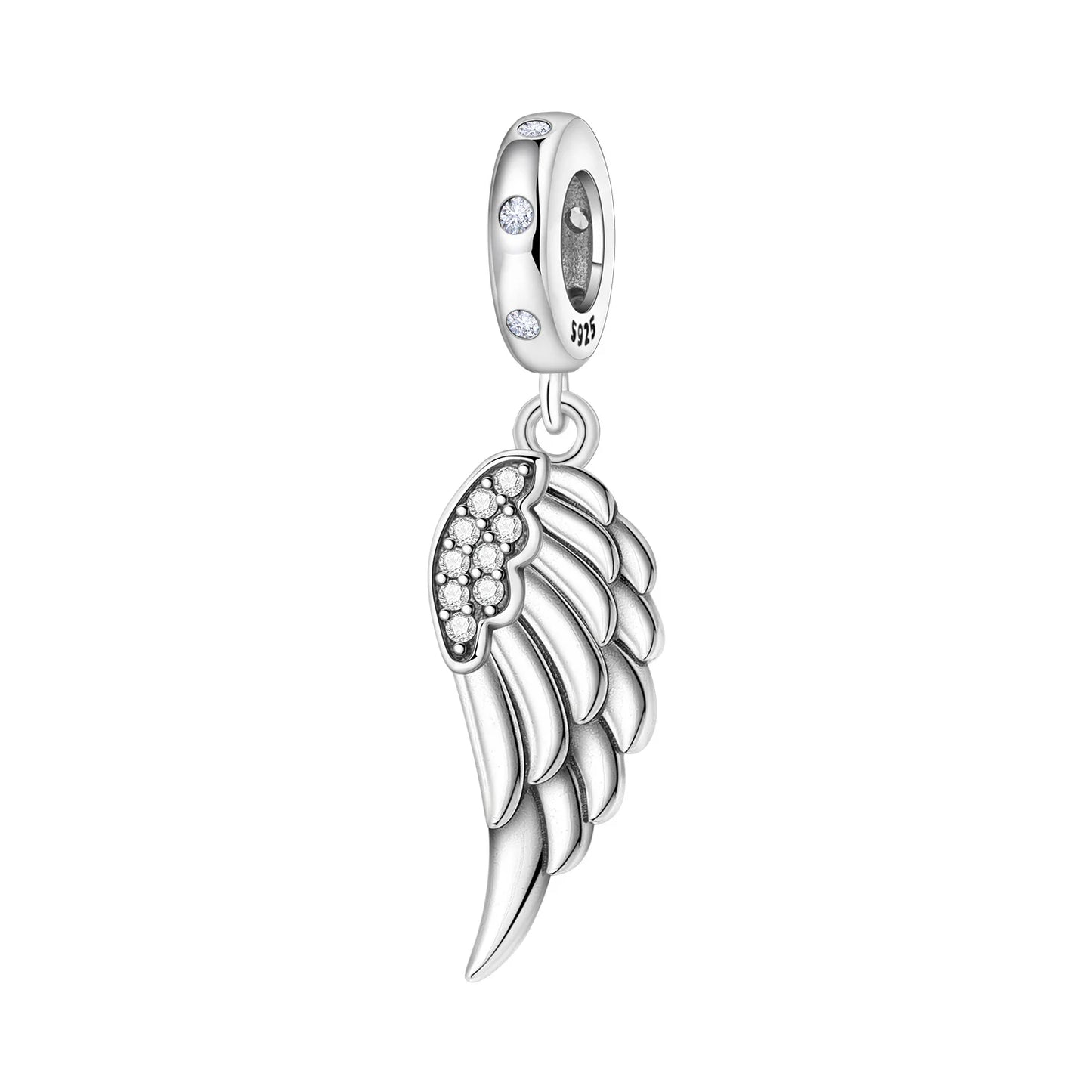 925 Sterling Silver Two-tone Symmetrical Angel Wing Pendant Necklace for Women Lucky Symbol Original Jewelry Party Couple Gift