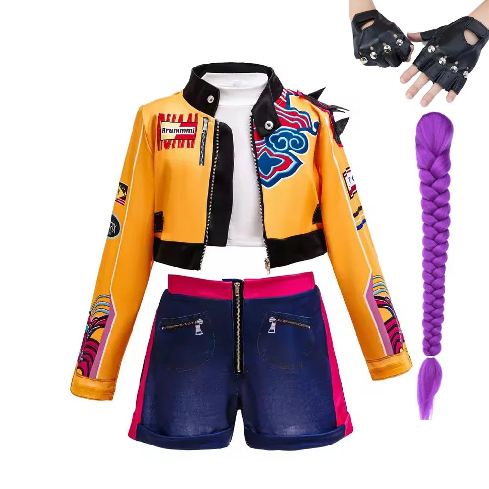 Girls Costume Cosplay Idol Group Kids Stage Outfit Halloween Costumes with Accessories