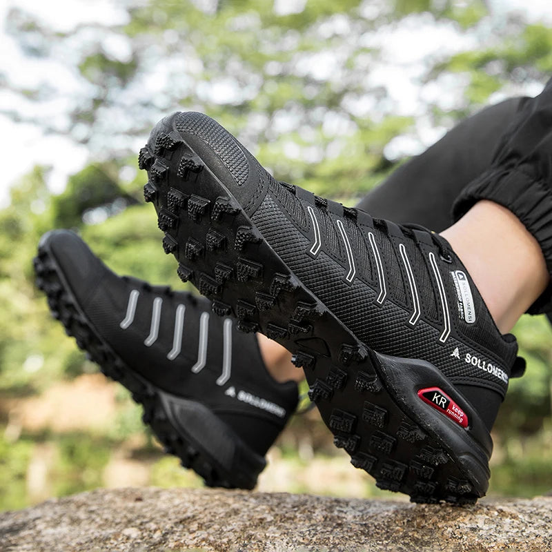 Men Shoes Men Casual Sports Shoes Outdoor Leather Hiking Travel Shoes Four Seasons Lightweight Breathable Mesh Walking Shoes