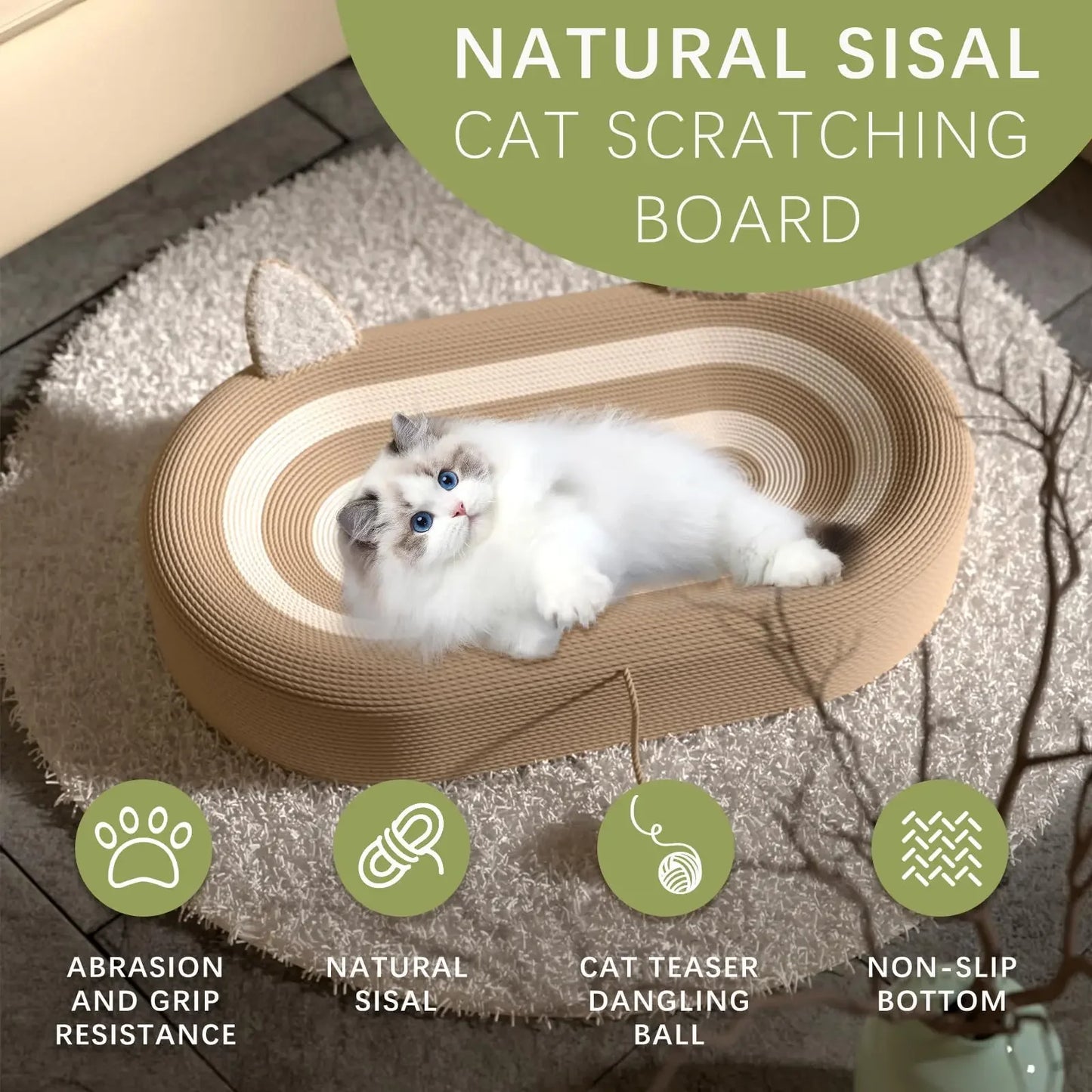 Cat Scratching Nest, Household Multifunctional Sisal Cat Scratching Board Sofa Bed Dual-purpose Scratch-resistant Large Cat Bed