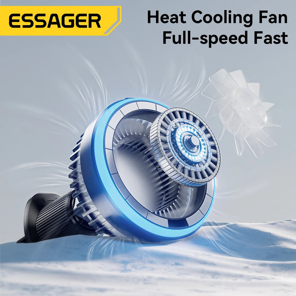 Essager Cooling Magnetic Car Wireless Charger 15W Fast Charging Station For Magsafe iPhone 16 Huawei 360° Roation Phone Holder