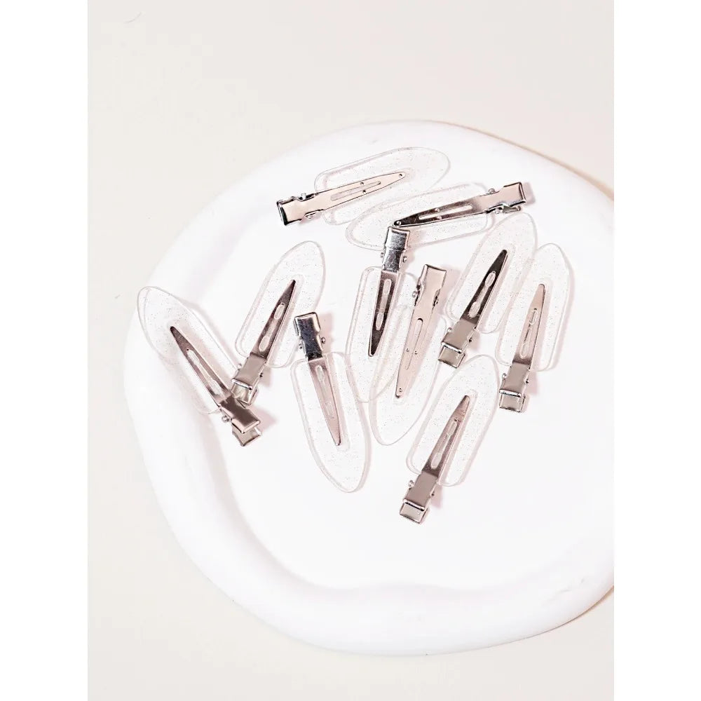 10pcs Transparent Seamless Hair Clips for Girls, Fashion Makeup & Facial Hair Styling Clips, Suitable for Real Hair Wigs