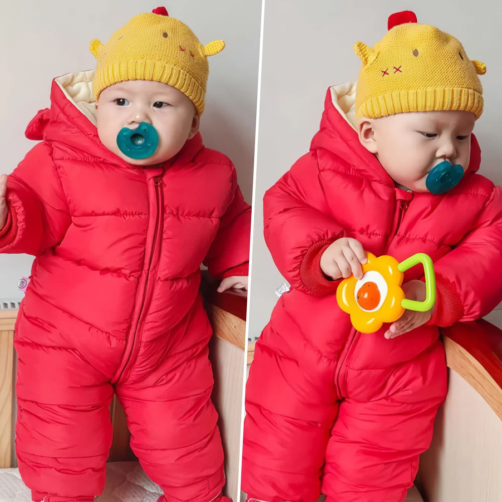 LPATTERN Toddlers Winter Romper,Hood Windproof Babies Jumpsuits,Infant Boys Overalls,Girls Sonwsuits,Warm Children's Outfits
