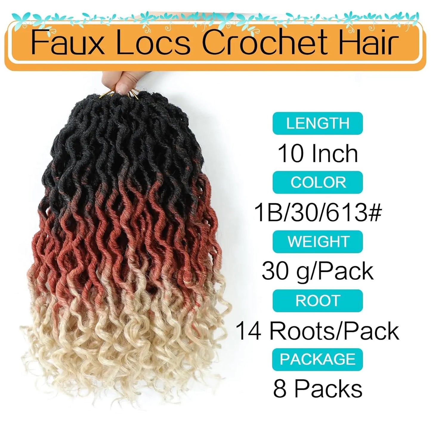 12-24inch Goddess Locs Crochet Hair Goddess Faux Locs Synthetic Crochet Hair For Women Pre Looped Faux Locs With Curly Ends