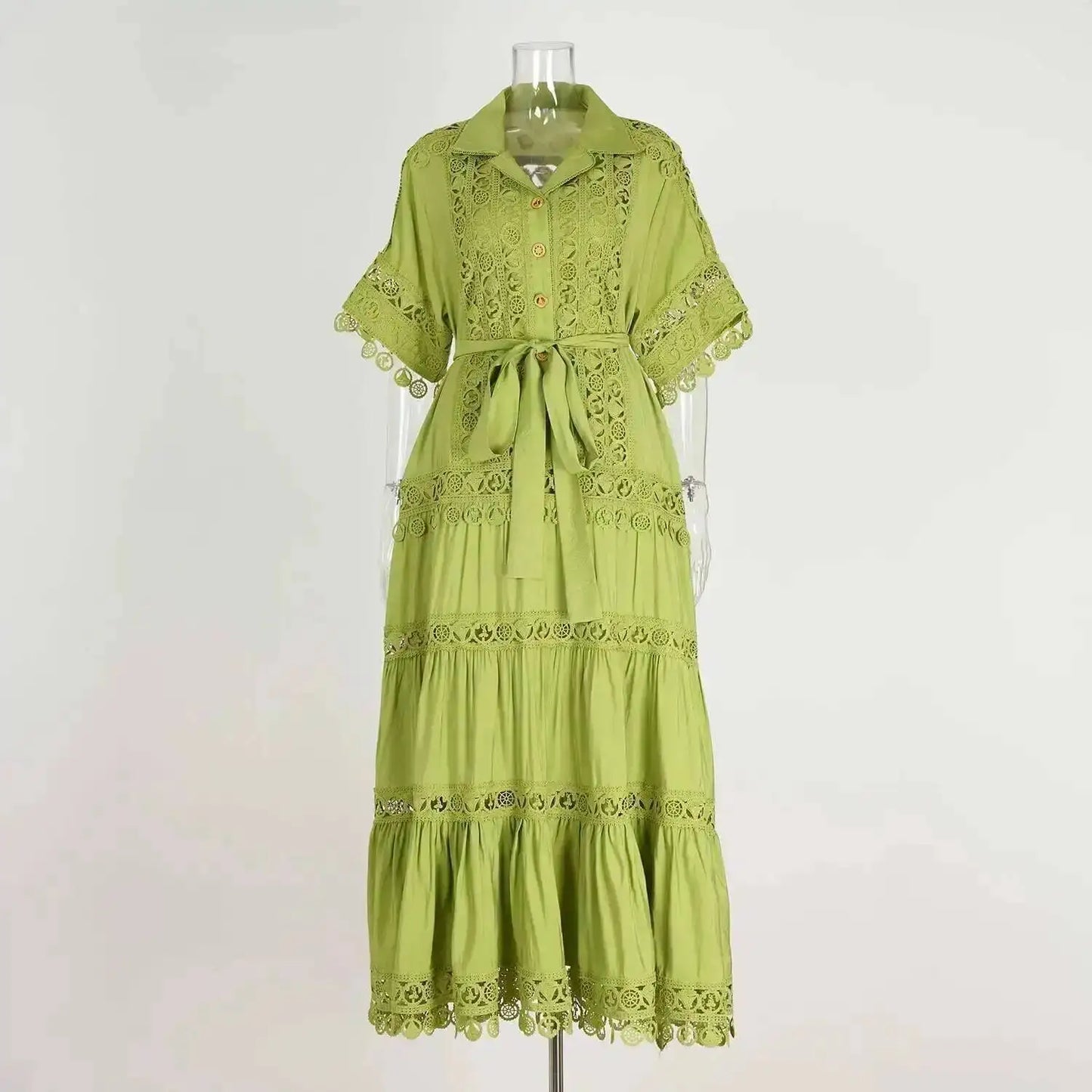 Luxury Long Maxi Dresses Shirt Women 2025 Summer Holiday Lace Embroidery Cotton Loose Big Size Hollow Out Wedding Dress White