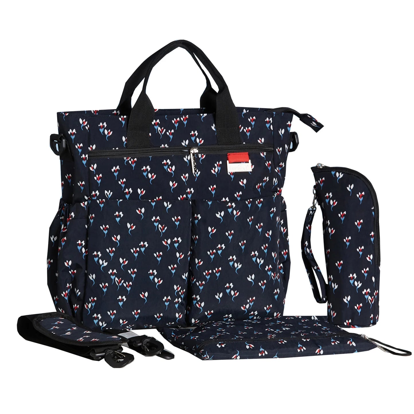 Fashionable Insular Baby Diaper Bag for Mothers Waterproof Multifunctional Nappy Organizer with Stroller Strap Changing Bag