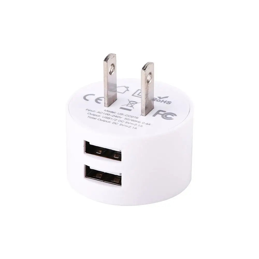 Quick Charge Travel Charger Dual USB Mini Adapter Min EU UK US Plug Mobile Phone Charger Wall Charger Dual Usb Round Charger