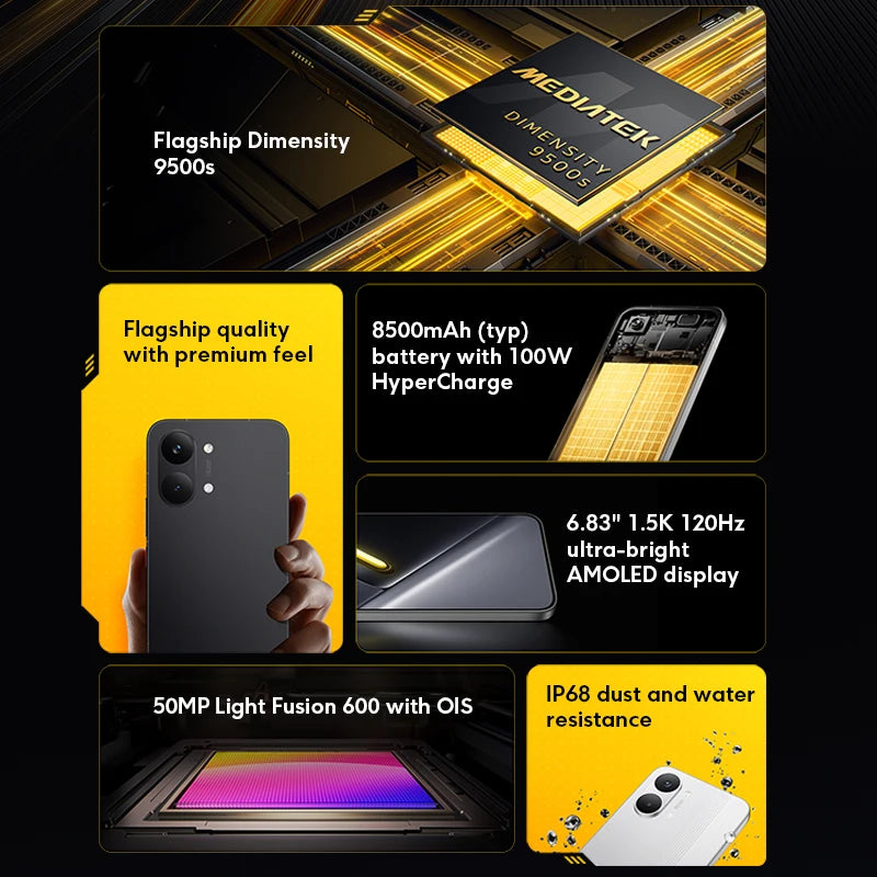 Global Version POCO X8 Pro Max 8500mAh 1.5K 120Hz Ultra-Bright  AMOLED Display 6.83'' Smartphone  Dimensity 9500s